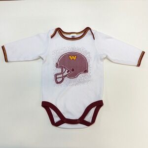 Washington Commanders NFL Team Apparel Bodysuit Kids 3-6M White Long Sleeve